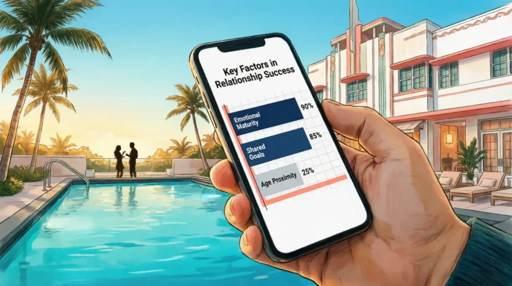 Age gap marriage success factors comparison table visual