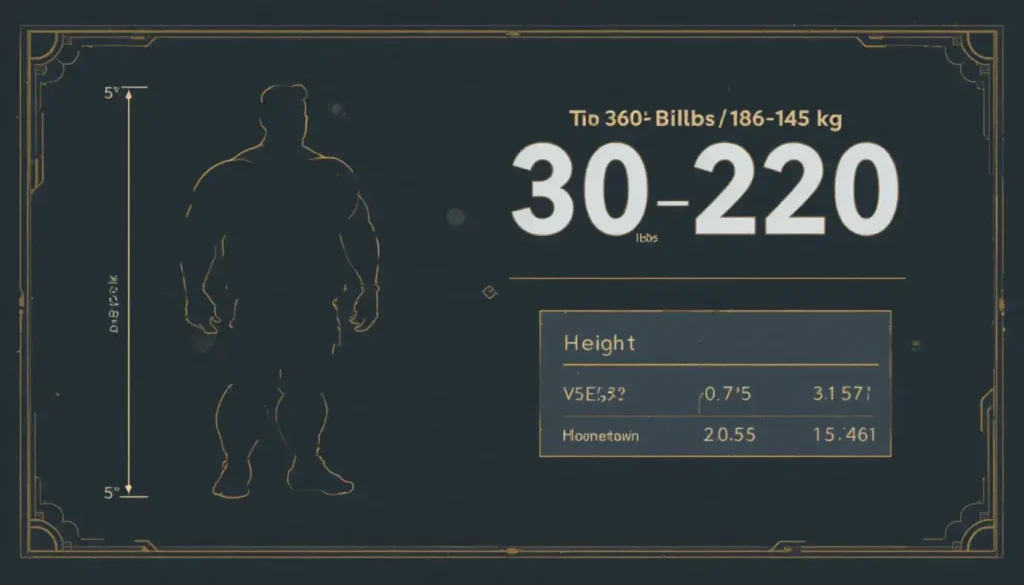 Bigxthaplug height and weight stats infographic showing physical profile at 5 foot 8 and 300 pounds