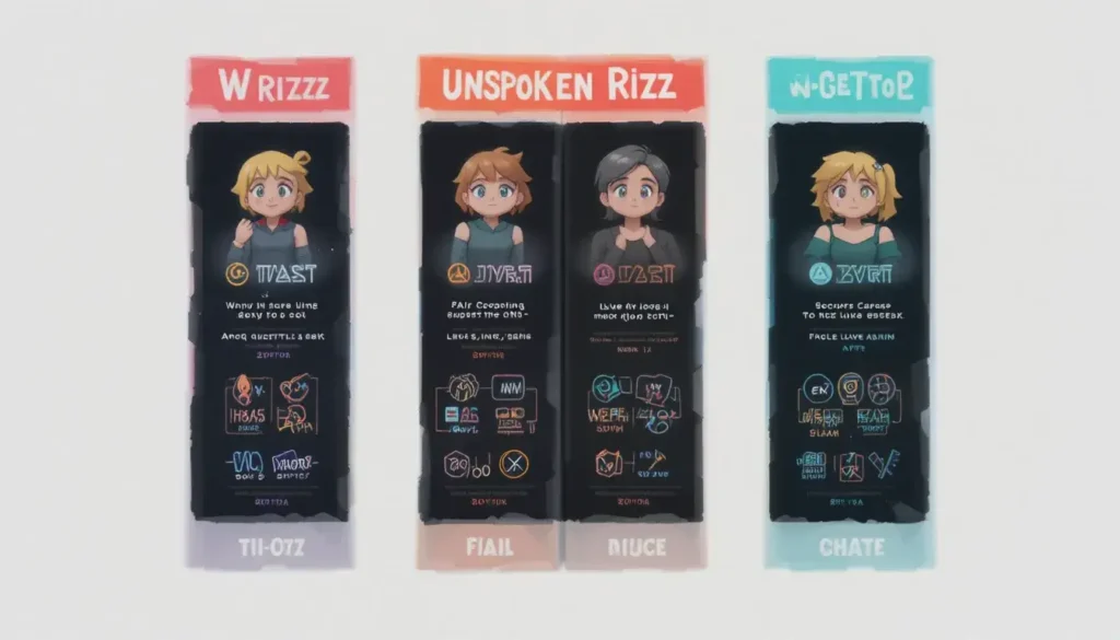 Gen Z rizz types W rizz L rizz unspoken rizz comparison chart